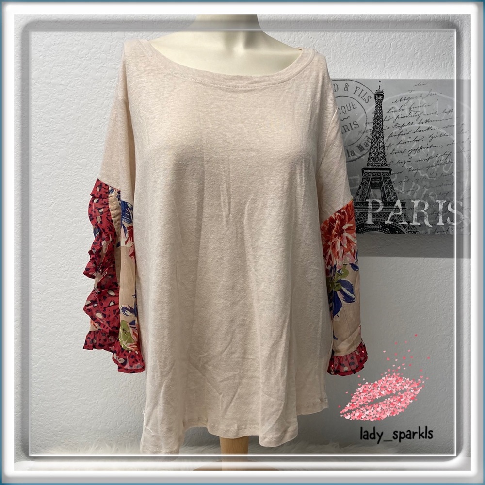 Umgee | Floral Animal Print Top, Large